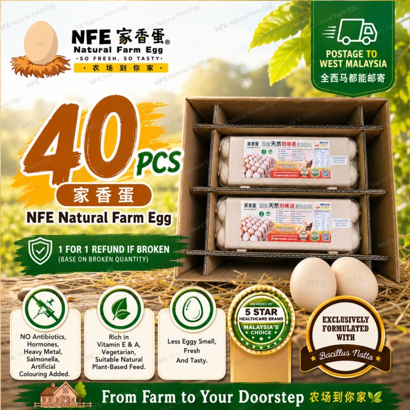 NFE 40pcs Natural Farm Fresh Egg | 家香蛋